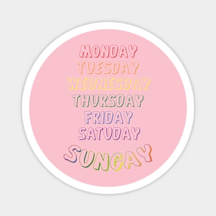 Sungay days of the week Magnet